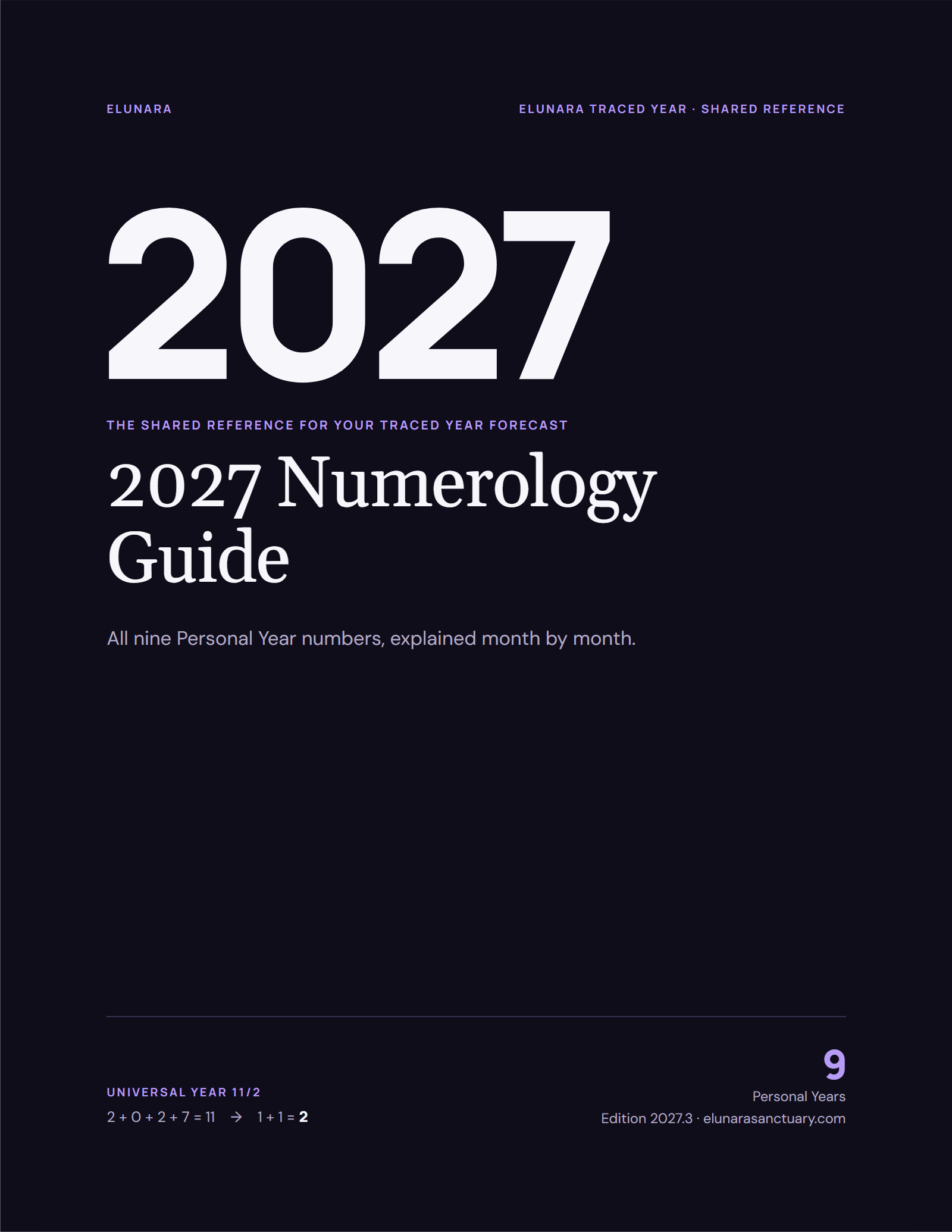 The 2027 numerology guide: a rendered page