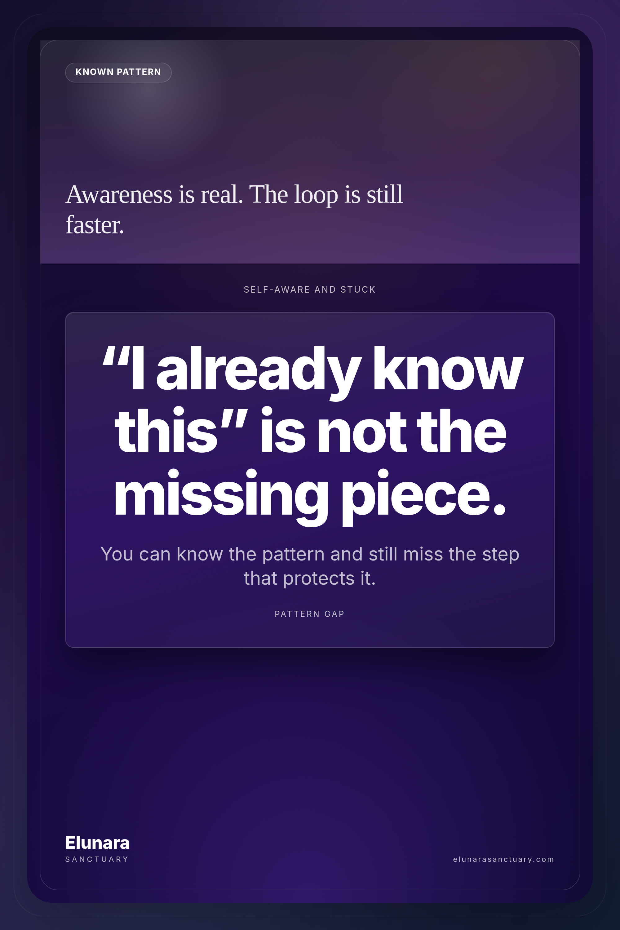 Pinterest pin for Elunara article: already know about myself still stuck