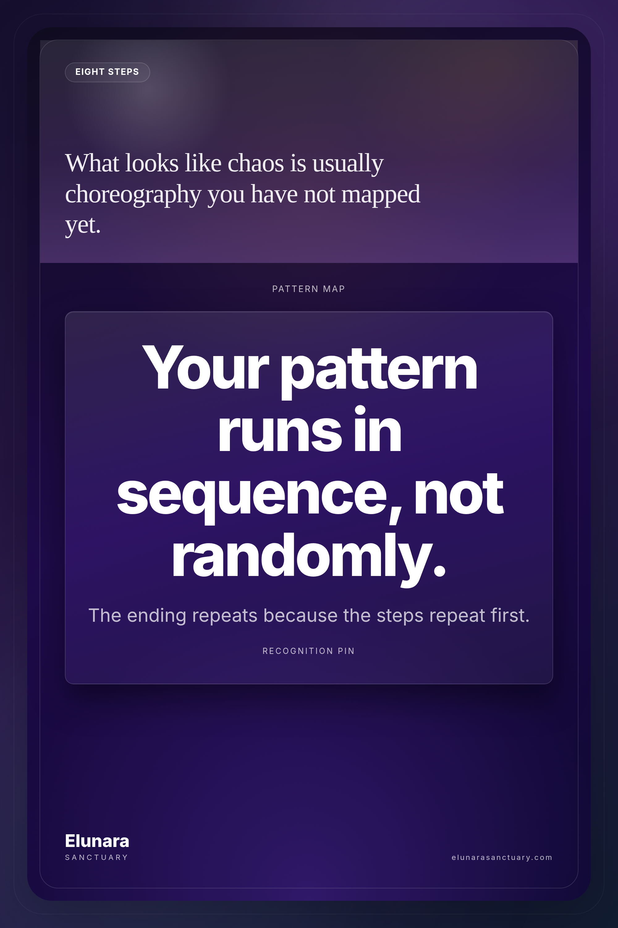 Pinterest pin for Elunara article: eight step loop patterns run in sequence
