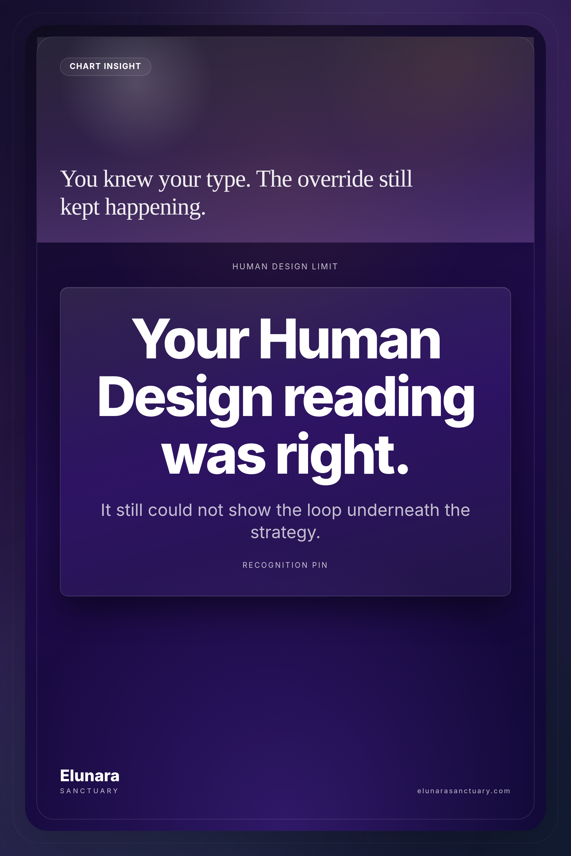 Pinterest pin for Elunara article: human design reading right could not show
